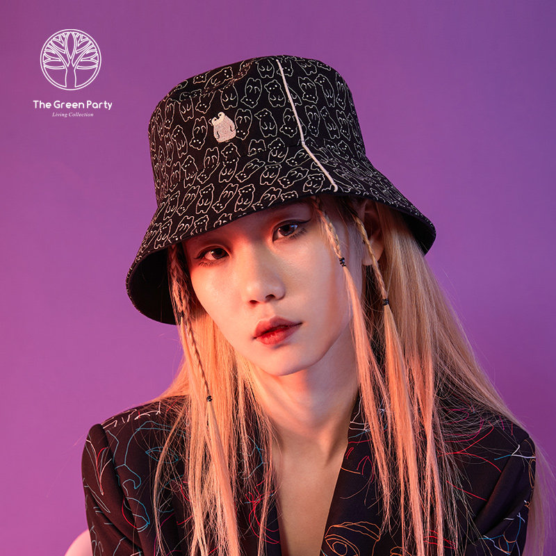 thegreenparty 新款渔夫帽两面佩戴女士萌趣沿帽时尚潮酷个性帽子