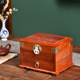 红木首饰盒高档精致复古中式实木黄金手饰品带锁保险箱桌面收纳盒
