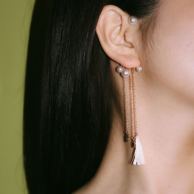 【耳畔光年】超仙珍珠长款耳挂流苏吊