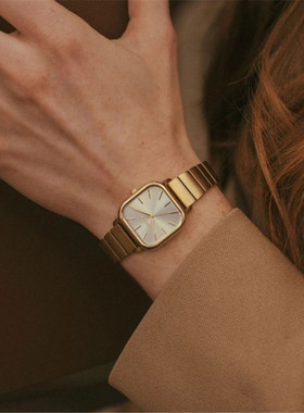 代购正品breda esther复古方形小巧表盘女表ins风钢带小方表手表