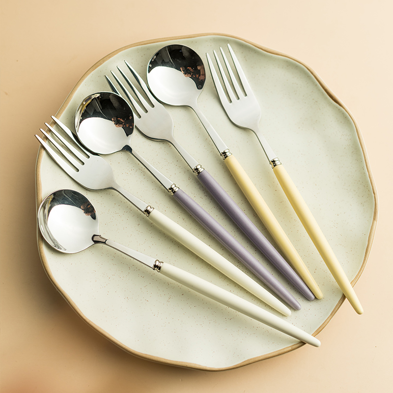 304不锈钢叉子高颜值餐具家用 高级感餐叉西餐意面沙拉叉勺西餐叉