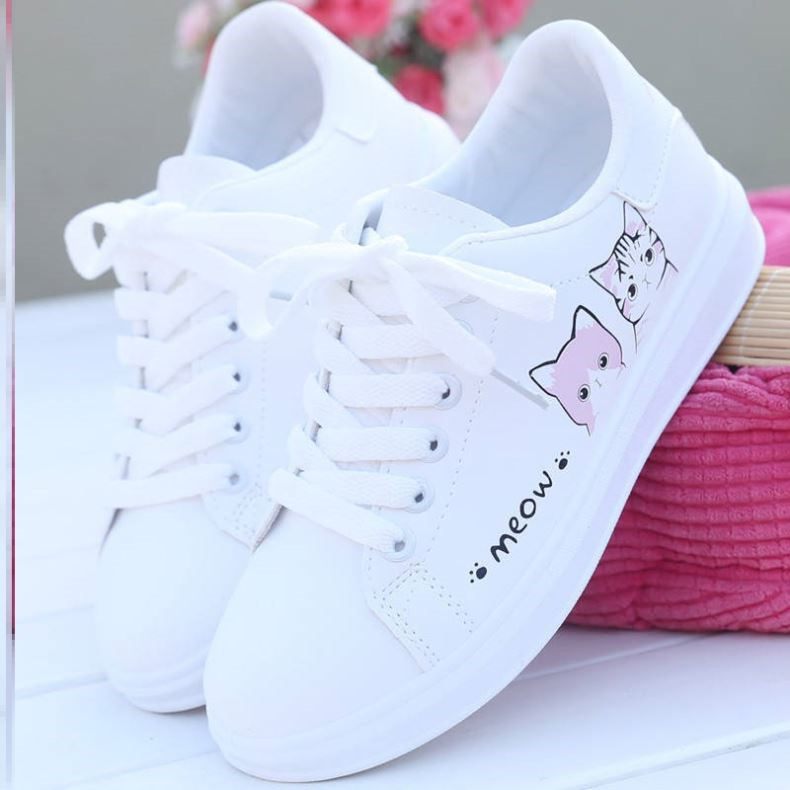 运动鞋子女街拍跑步白色冬天学生个性休闲女孩子透气女生厚底初中