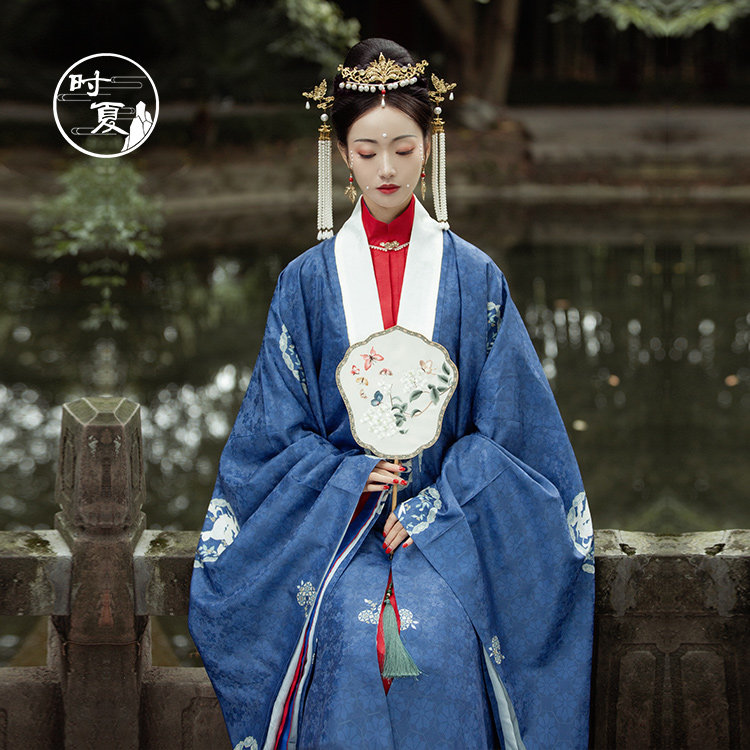 【时夏汉服】月桂兔 明制披风 晚明风汉服 婚嫁婚服 仿孔府大放量