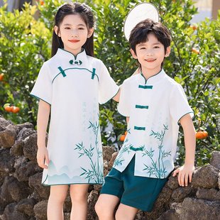 幼儿园班服纯棉毕业照活动定制运动服短袖衬衫夏季套装连衣裙jk