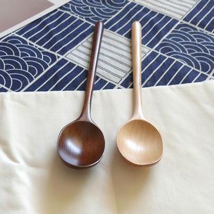 日式和风汤勺木勺长柄实木勺子家用吃饭勺成人大汤匙餐厅木质餐具