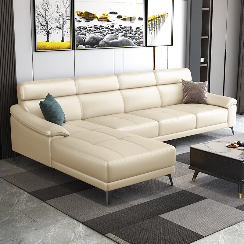 真皮沙发头层牛皮现代简约意式极简客厅小户型家用皮沙发转角组合