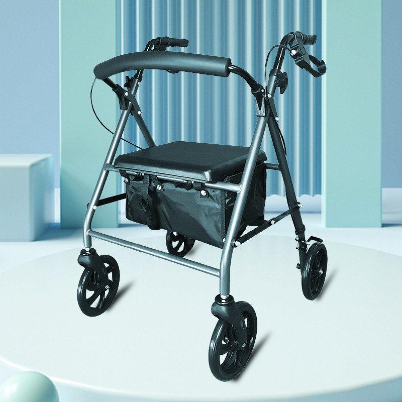 稻承老人助行车四轮行动铝合金老年人助步车防摔倒医疗辅助车sxz