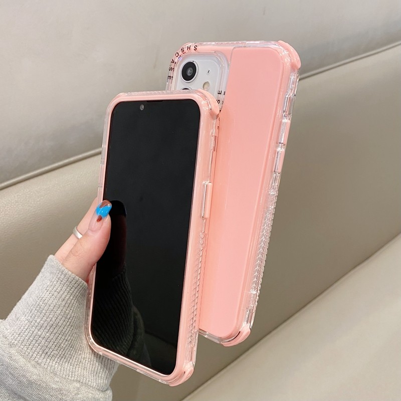 苹果13手机壳三合一iphone12pro双层11四角气囊xs全包max防摔xr粉色x