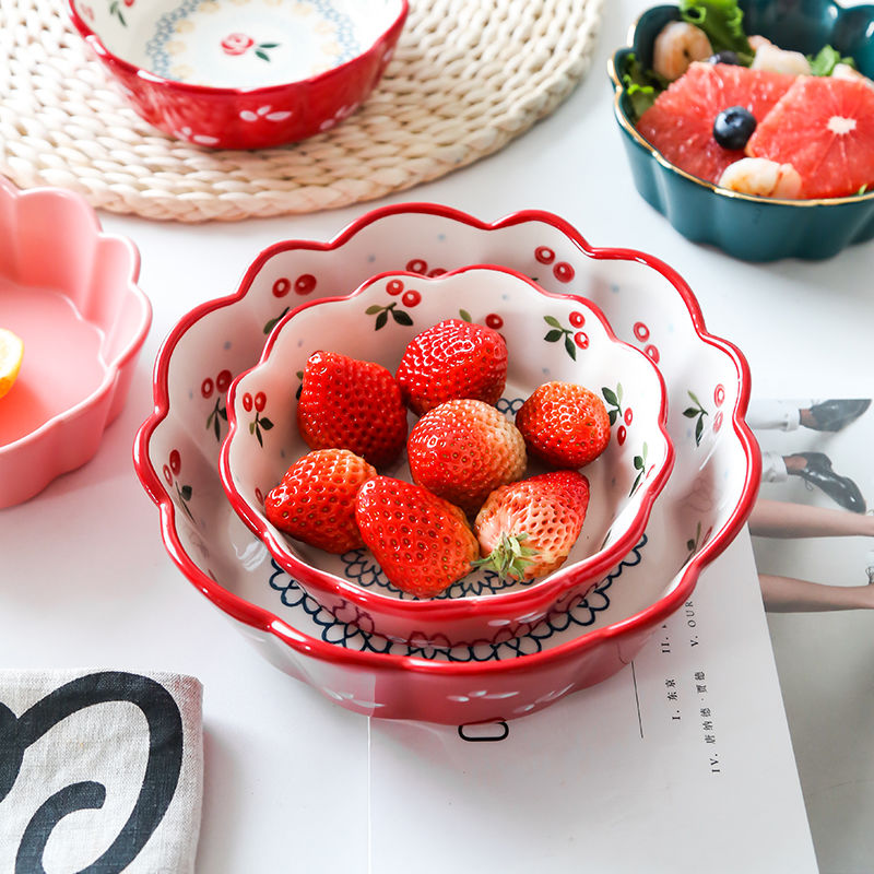 Japanese tableware Ceramic bowl Northern Europe ins Sand household Cherry bowl originality tableware Red Bowl lovelyin the Tableware , Tableware , Bowl category - from Buy2taobao.com to provide professional Taobao agent buy service