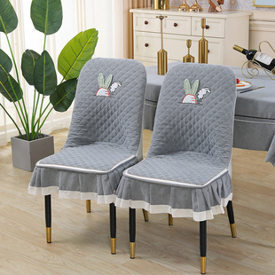 椅子套罩雪尼尔餐桌椅套餐椅套2023新款弧形靠背一体通用椅套坐垫