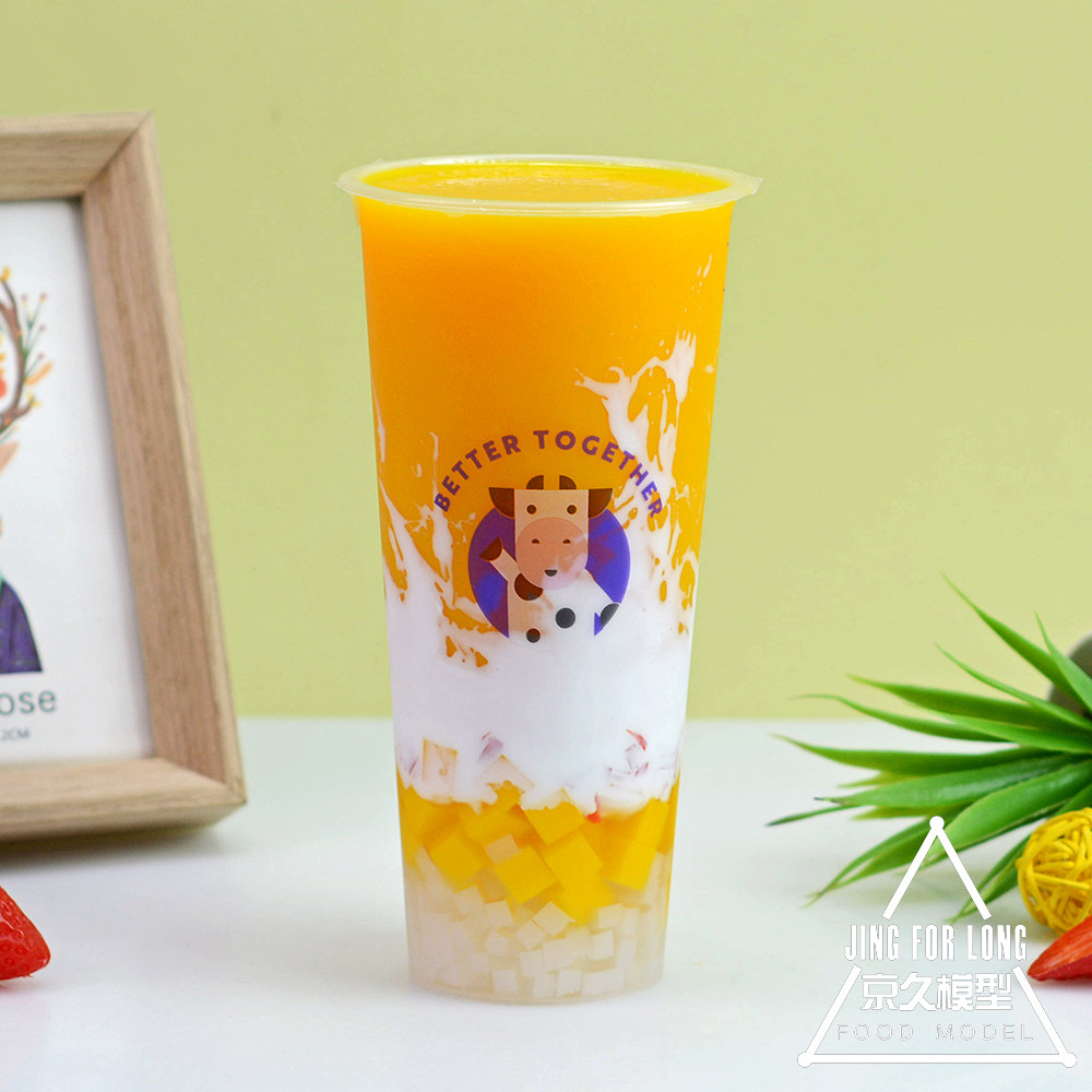 仿真杨枝甘露模型奶茶芒果模型饮品假样食品橱窗道具样品摆设定制