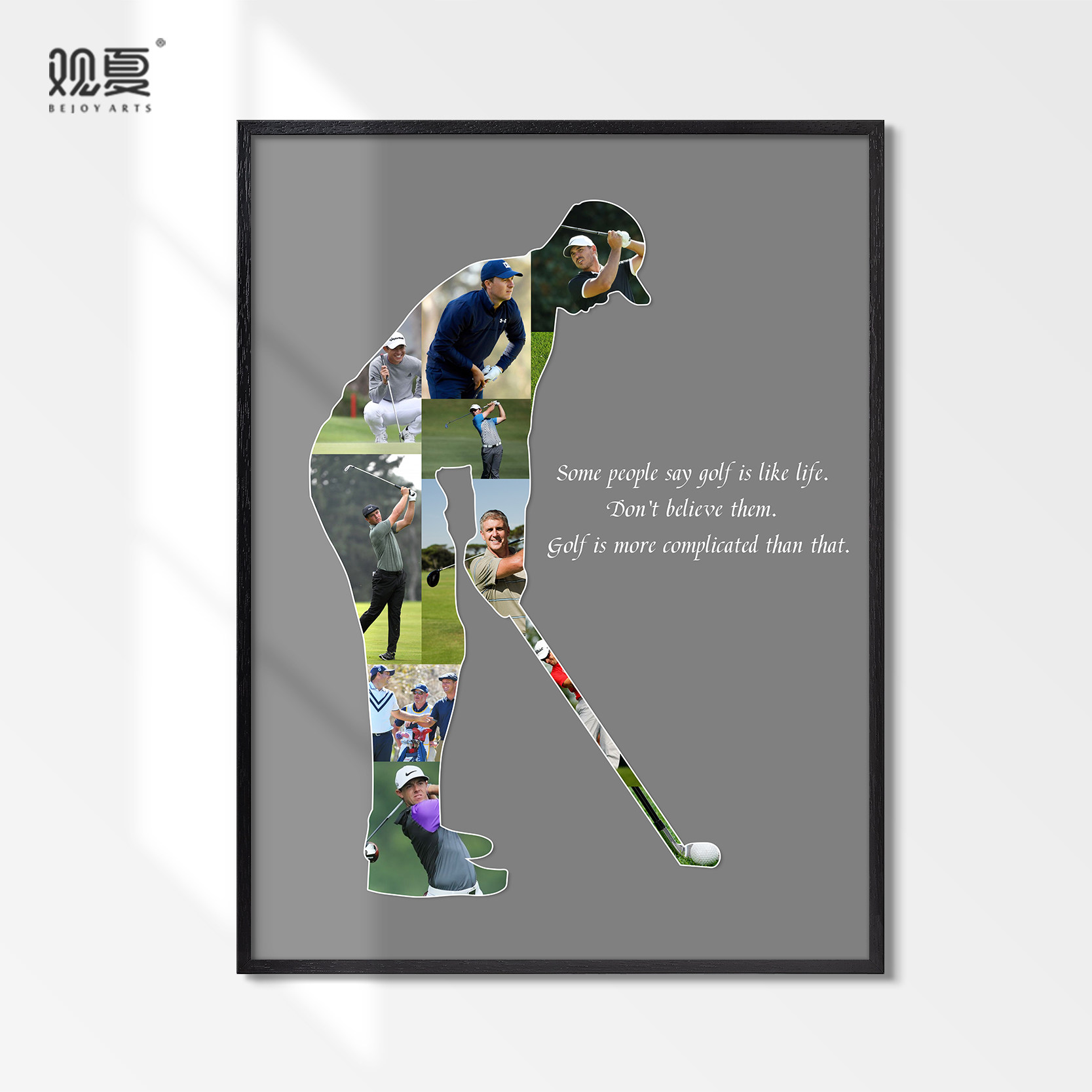 高尔夫装饰画体育馆过道创意运动人物摄影墙画服装店酒店客厅挂画