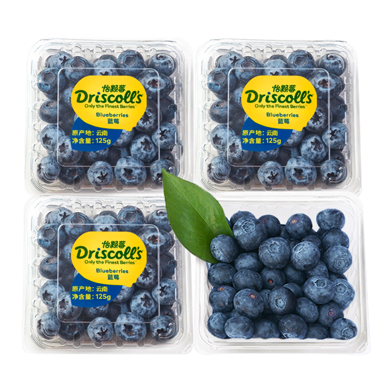 顺丰大果 12盒云南怡颗莓蓝莓王driscolls蓝莓鲜果新鲜水果孕妇