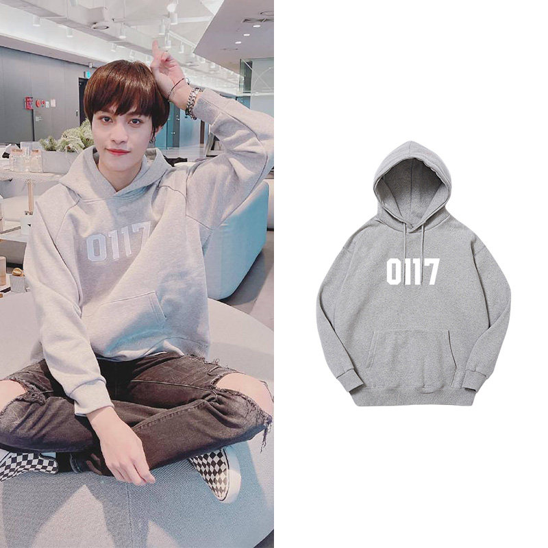 nct127刘扬扬同款卫衣纯棉数字印花加绒薄款秋冬套头连帽衫