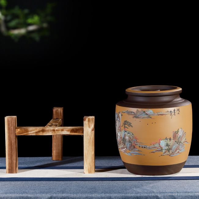 原矿紫砂泥水缸图片