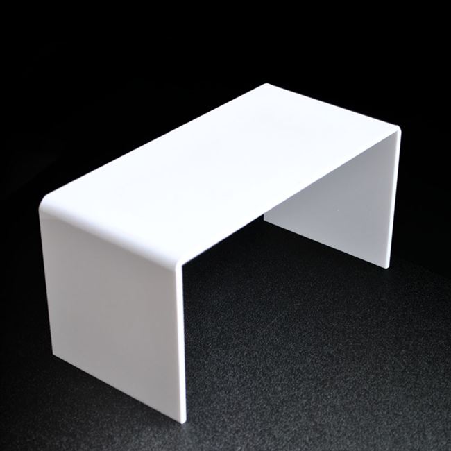 白色亚克力产品展示台珠宝首饰橱窗柜台陈列架展架u型小摆台9