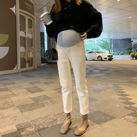 孕妇裤子牛仔裤春秋外穿时尚九分直筒打底裤冬季加厚加绒秋冬春装