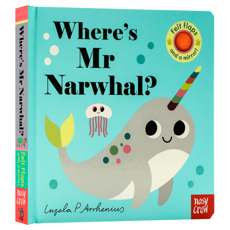 亲亲小手翻翻书系列 英文原版绘本 独角鲸先生在哪里？Where's Mr Narwhal? 幼儿感官发展亲子阅读 儿童早教认知图画撕不烂纸板书