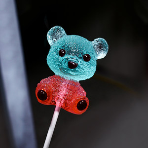 小熊水晶棒棒糖网红高颜值棒棒糖创意礼物零食糖果散装喜糖送女友