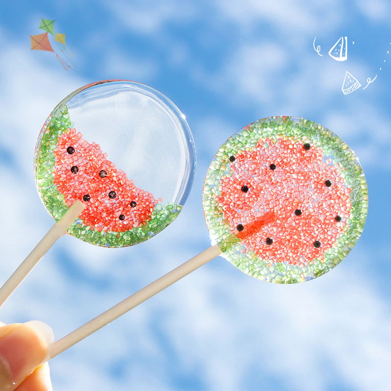 夏日创意西瓜星空水晶棒棒糖高颜值糖果硬糖送男女友礼物