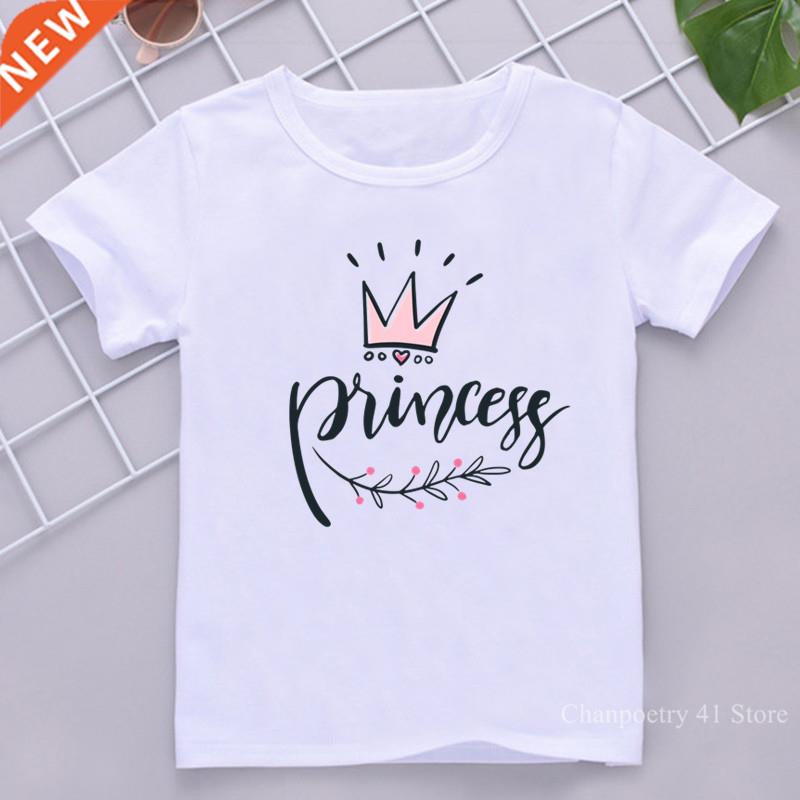 Crown Princess T Shirt Kids Girls Clothes White Short Sleeve