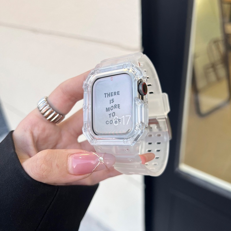 新款透明一体表带适于苹果手表applewatch百搭运动腕带iwatch男女