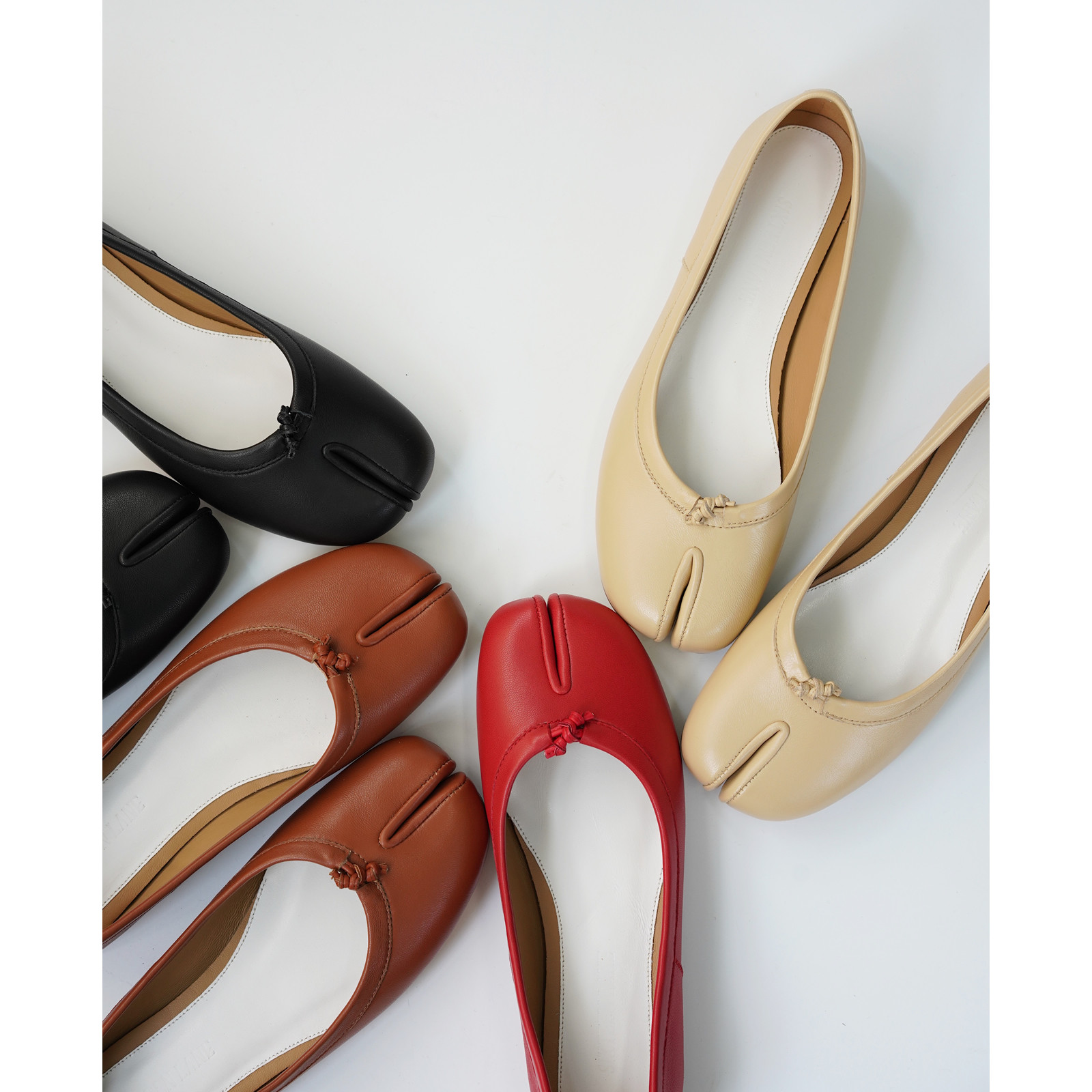 十六巷真皮猪蹄分趾鞋懒人平底鞋女奶奶鞋单鞋