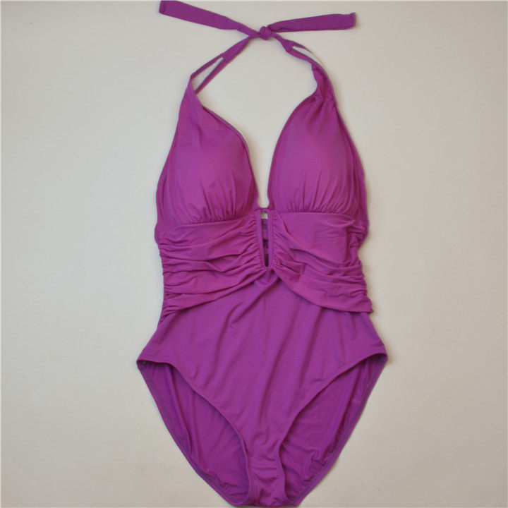 欧美品牌 高品质时尚纯色 bikini 高档大罩杯比基尼 泳衣女连体