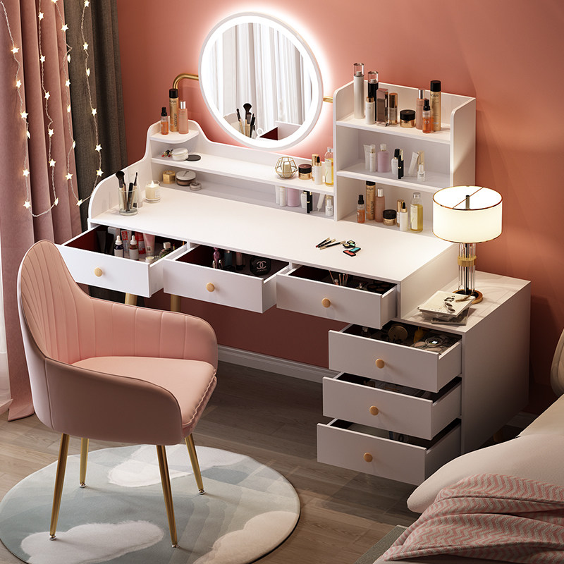 欧贸家居专营店的优惠券大全—梳妆台卧室 收纳柜一体化妆台现代简约