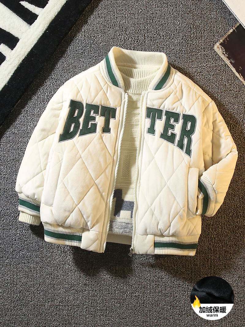 韩国男童外套秋冬款儿童洋气棒球服夹克男宝夹棉中厚衣服小童装潮