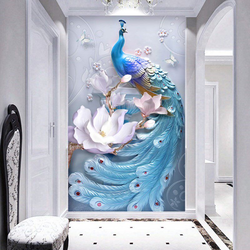 3d立体壁画竖版玄关过道走廊背景墙纸风景壁纸8d新中式家和北欧优惠券