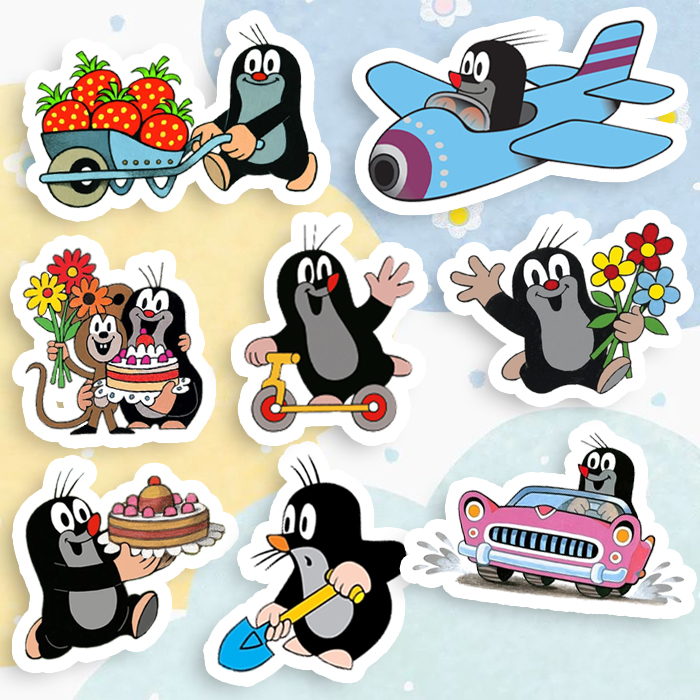 ins风网红表情包鼹鼠的故事littlemole 防水手账手机壳贴纸箱贴