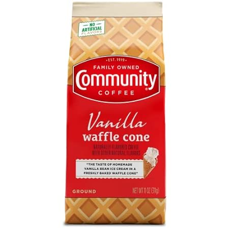 Community Coffee Vanilla Waffle Cone， Ice Cream Flavored