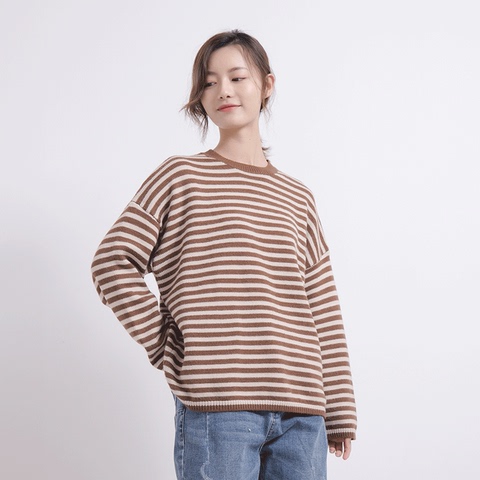19冬季新款条纹针织套头衫94SZZ0027
