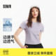 森马短袖T恤女短款吸湿速干插肩袖2025夏季新款防晒修身字母衣服