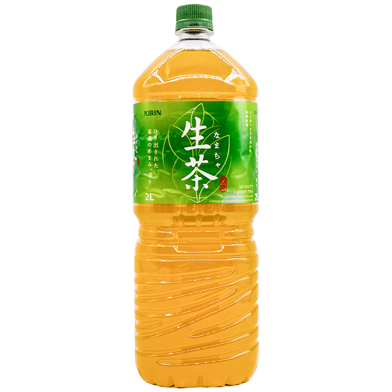 现货日本进口Kirin饮品麒麟生茶压榨绿茶味饮料健康0脂大瓶整箱2L