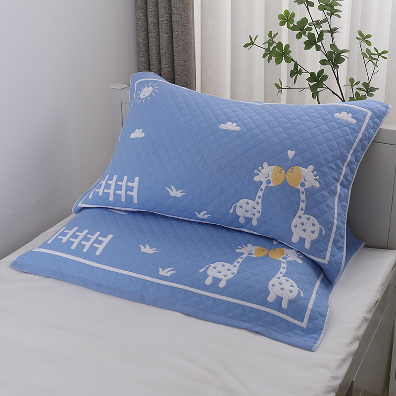 纯棉枕巾一对装家用 2020新款单人枕头巾全棉纱布加厚防滑不脱落