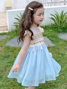 女宝宝2024年夏季新款裙子女童洋气薄款公主裙儿童夏装短袖连衣裙