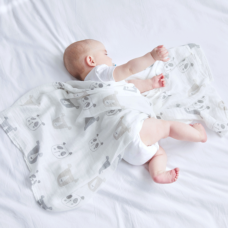 muslin婴儿纱布被子夏季薄款竹纤维包巾新生儿用品抱被宝宝盖毯