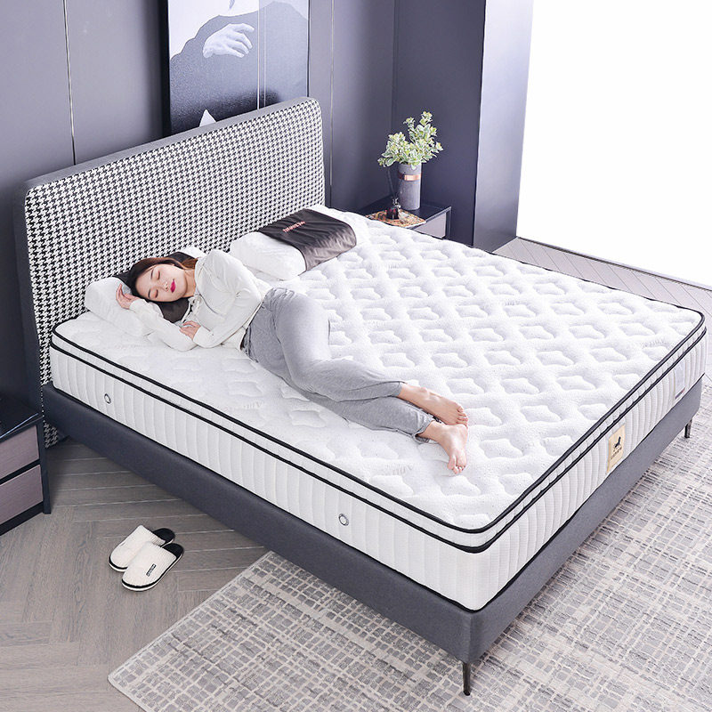 帝标家具加厚乳胶床垫正品双人独立弹簧席梦思床垫软硬适中1.8米