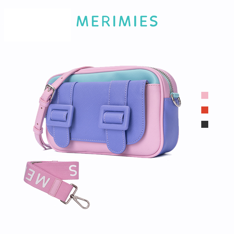 merimies泰国剑桥包2021春季新款胸包拼色单肩斜挎包相机包女包