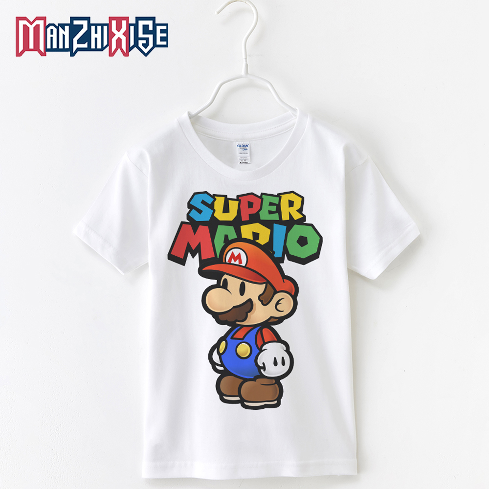 2024新品童装T恤 Super Mario马里奥纯棉儿童短袖男女孩半袖