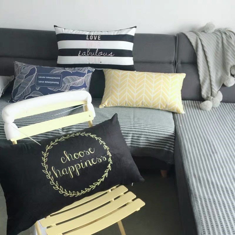 Nordic yellow rectangle pillow, black and white sofa cushion|ruв категории домашний ткань, подушка/подушка - от Buy2taobao.com для оказания профессиональной услуги покупки агента Taobao