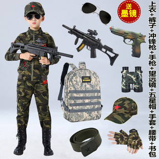 儿童迷彩服套装男童特种兵衣服警官服春秋季薄款女童战狼军训服装