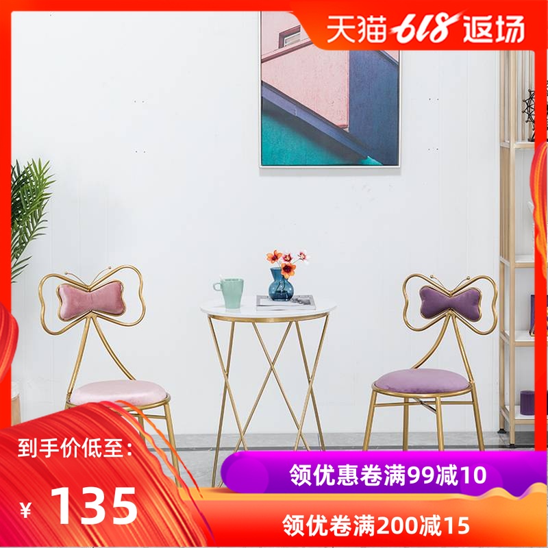 Northern Europe ins Dressing stool Nail enhancement Make-up chairs modern Simplicity Dining chair bow girl dresser stoolin the Residential furniture , Class Seats , Chairs , Chair category - from Buy2taobao.com to provide professional Taobao agent buy service