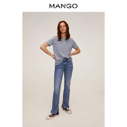 MANGO女装短袖T恤2020春夏新款文字印花棉质短袖T恤