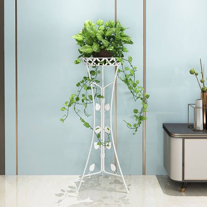 绿萝架子室内现代风格客厅落地花架大气简约欧式高档电视柜旁边