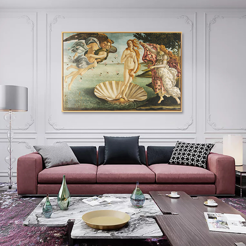 波提切利装饰画维纳斯人物壁画客厅古典艺术墙画酒店大堂巨幅挂画
