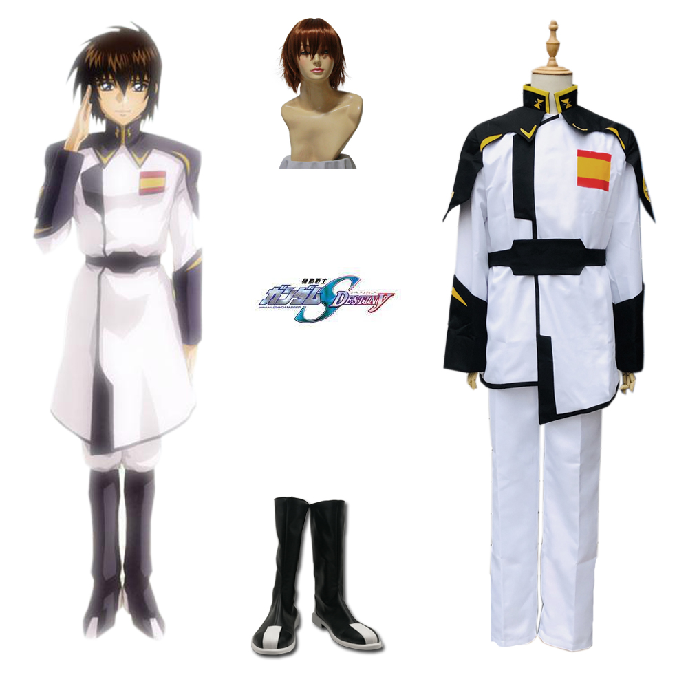 敢达seed基拉大和zaft白色指挥官服动漫cosplay男装定制假发靴子