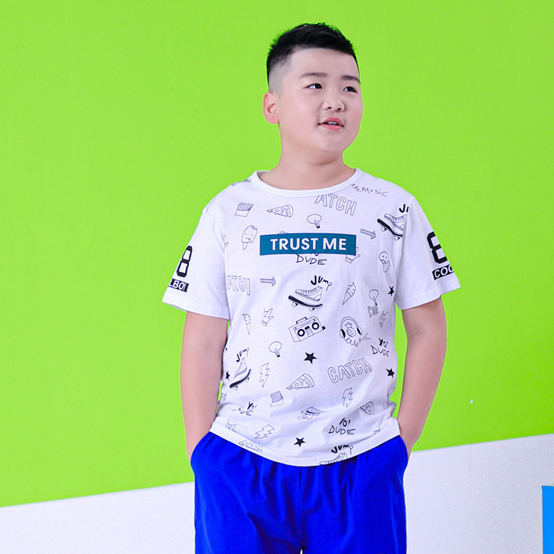 男胖童短袖t恤纯棉